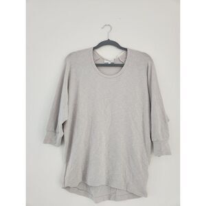 Michael‎ Stars Light Gray High-Low Scoop Neck Top - 3/4 Sleeves | Size S